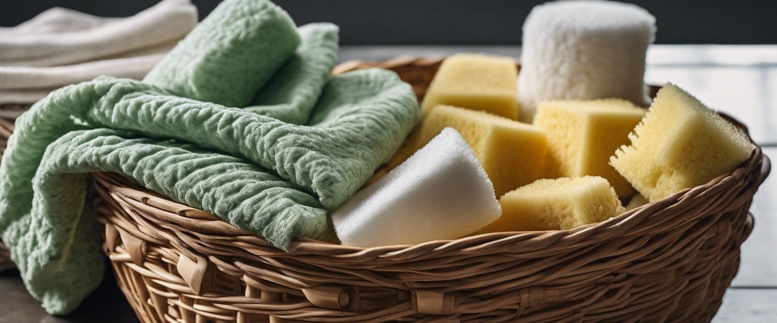 Compostable dish towels and eco-friendly sponges